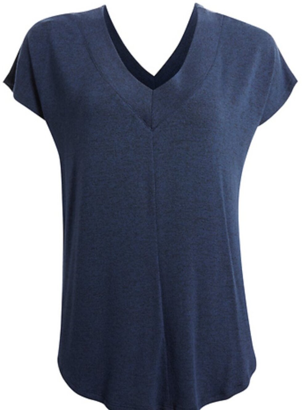 KORYE Women's Double V Neck Top Size M In Navy